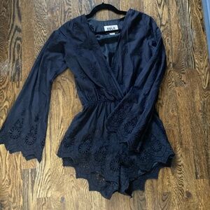 Stone Cold fox Linen lace romper